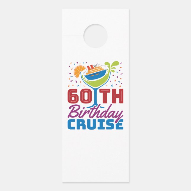 60th Birthday Cruise Cruising 60 Years Old Door Hanger (Front)