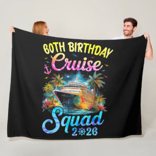 60Th Birthday Cruise Squad 2026 Cruising Party Fleece Blanket