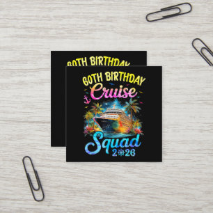 60Th Birthday Cruise Squad 2026 Cruising Party Square Business Card