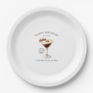 60th Birthday Custom Paper Plate Espresso Martini