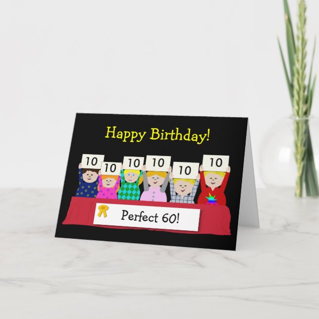 60th Birthday Customizable Card (Front)