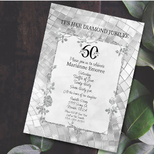 60th Birthday Diamond Jubilee Vellum Invitations
