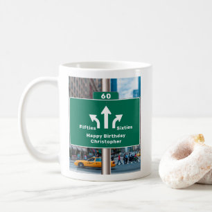 60th Birthday Edit All Text New York Street Sign Coffee Mug