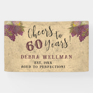 60th Birthday Elegant Rustic Cheers to 60 Years  Banner