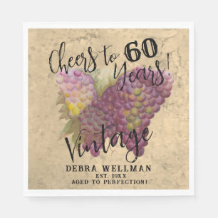 60th Birthday Elegant Vineyard Wine Country Themed Napkin