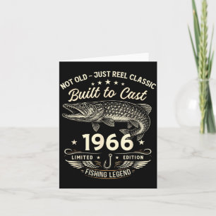 60th Birthday Fishing Gift Men Original 1966 Lied Card