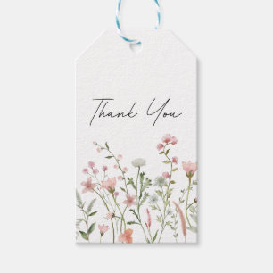60th Birthday Floral Elegant Script  Gift Tags