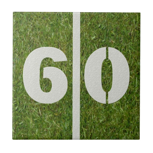 60th Birthday Football Customizable Tile (Front)