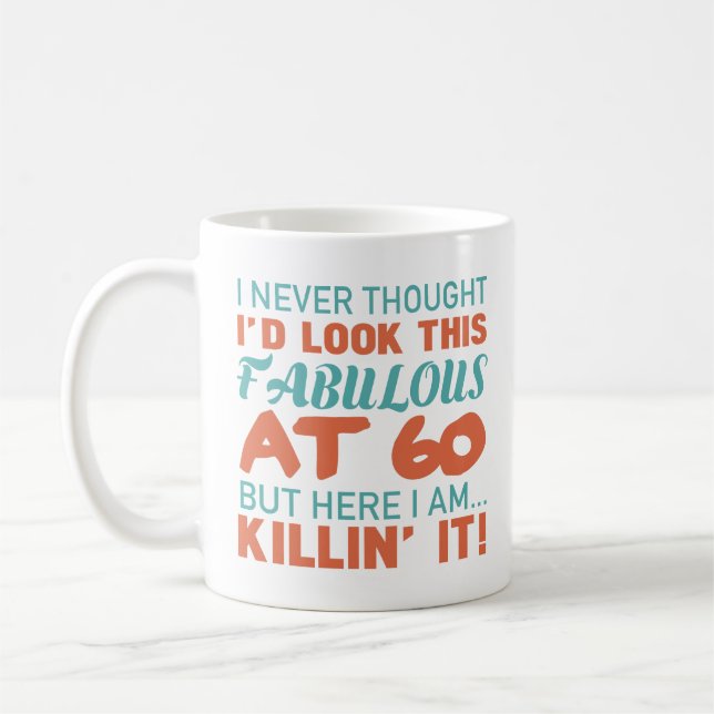 60th Birthday For Fabulous Women Coffee Mug (Left)