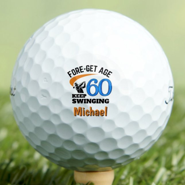 60th Birthday For Husband – Classy Blue Gift Set Golf Balls (Creator Uploaded)