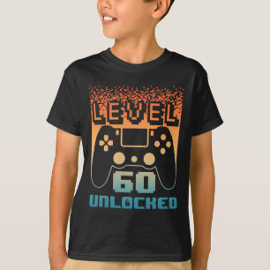 60th Birthday For Men Level 60 Unlocked Gamer 60 Y T-Shirt