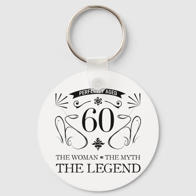 60th Birthday For Women Keychain (Front)