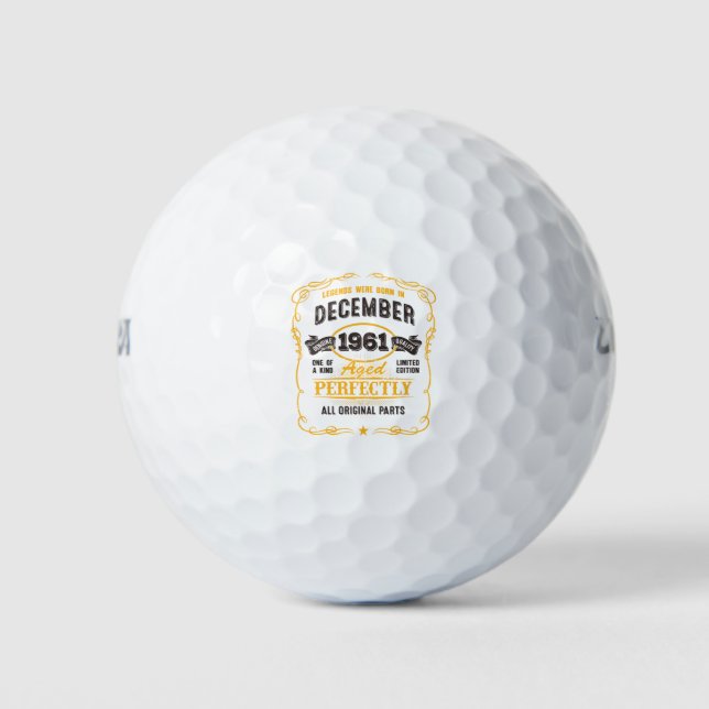 60th Birthday Gift 60 Years Old Golf Balls (Front)