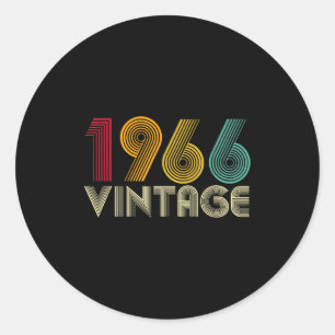 60th Birthday Gift 60 Years Old Men Women Retro Vi Classic Round Sticker