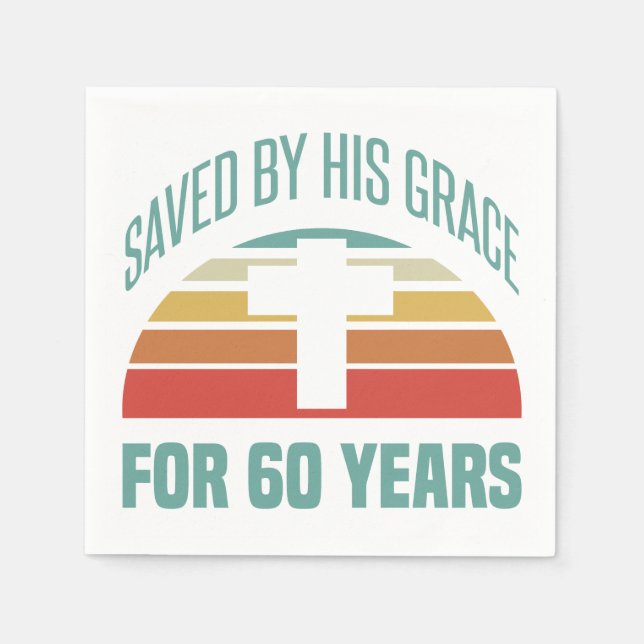 60th Birthday Gift For Christians Napkin (Front)