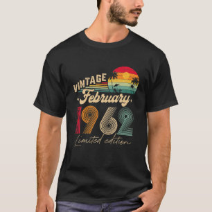 60Th Birthday Gift Men Vintage February 1962 60 Ye T-Shirt