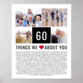 60th Birthday Gift Things We Love List Photos Poster (Front)