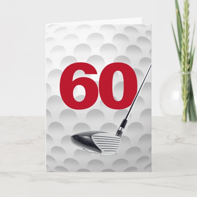 60th Birthday Golf Ball Design Card (Front)