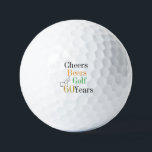 60th Birthday Golf Cheers and Beers Balls<br><div class="desc">This is a cool and modern, 60th birthday, golf design. It is a simple, minimal design, in classic black and white, with pops of gold, orange and green. Perfect for a cool and fun, golf and beer themed, 60th birthday gift or party accessory and ideal as birthday keepsakes or party...</div>