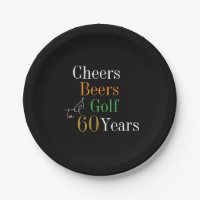 60th Birthday Golf Cheers Beers Black Gold Party