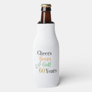 60th Birthday Golf Cheers Beers Minimal Party Bottle Cooler