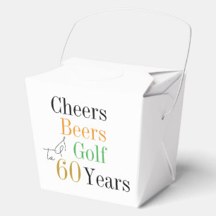 60th Birthday Golf Cheers Beers Minimal Party Favor Box