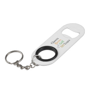 60th Birthday Golf Cheers Beers Minimal Party Keychain Bottle Opener