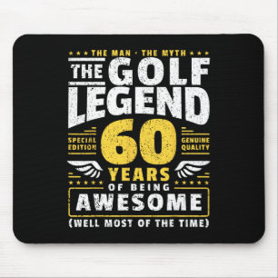 60th Birthday Golf Player 60 Years Old Golfer Mouse Pad