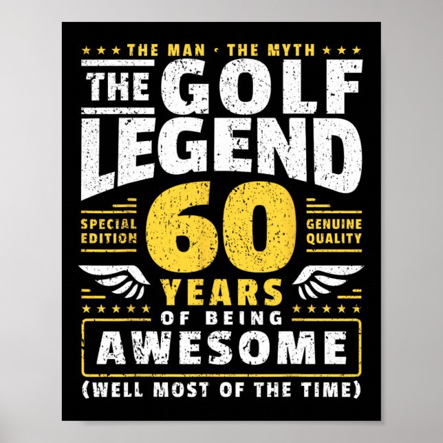 60th Birthday Golf Player 60 Years Old Golfer  Poster (Front)