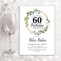 60th Birthday - Green Eucalyptus Foliage Wreath