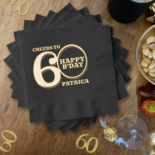 60th Birthday happy b'day custom name Foil Napkins