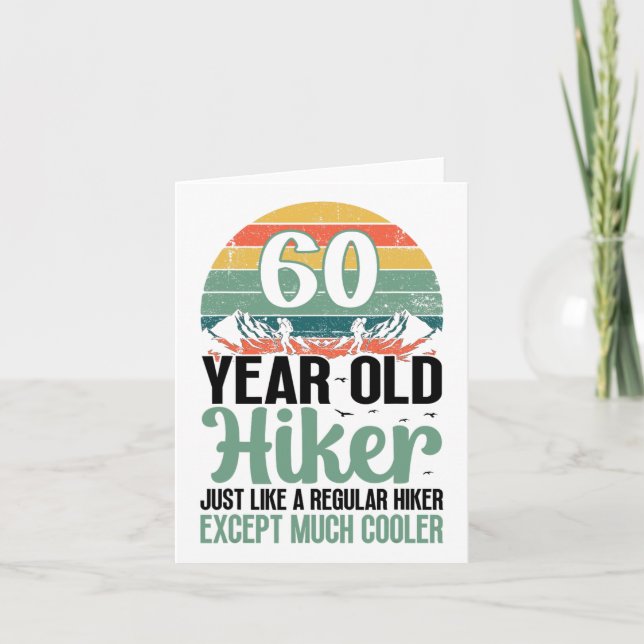 60th Birthday Hiker Mountain 60 Years Old Hiking L Card (Front)