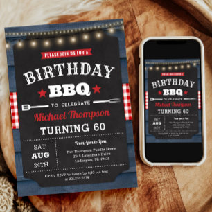60th Birthday Invitation - Barbecue Party