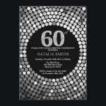 60th Birthday Invitation Black and Silver Glitter<br><div class="desc">60th Birthday Invitation. Black and Silver Glitter. Silver Diamond. Adult Birthday Party. For Men or Women. For further customization,  please click the "Customize it" button and use our design tool to modify this template.</div>