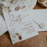 60th Birthday Invitation Boho Pampas<br><div class="desc">Boho Birthday invitations are the perfect way to announce your birthday to your guests. Each birthday invitation features intricate floral designs and beautiful typography in neutral colours, including terracotta, beige, and earthy tones. Printed on high-quality cardstock, they will surely impress your guests and set the tone for your special day....</div>