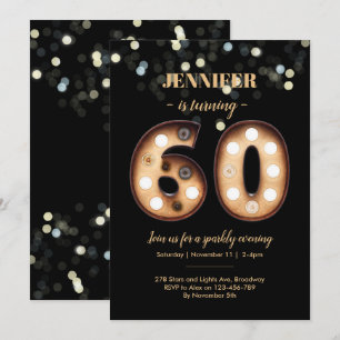 60th birthday invitation Bright Lights