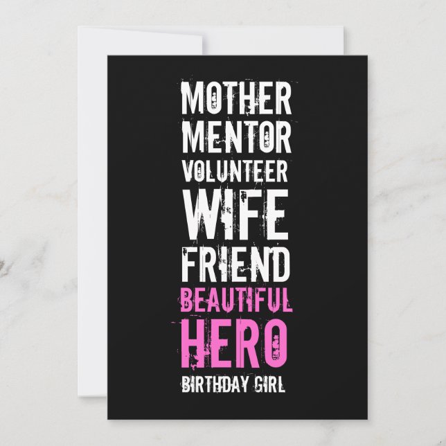 60th Birthday Invitation - Mom Volunteer Hero (Front)