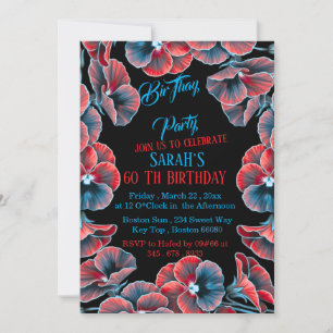 60th Birthday Invitation Template, Elegant Grey Fl