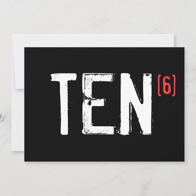 60th Birthday Invitation - Ten to the Sixth (Front)