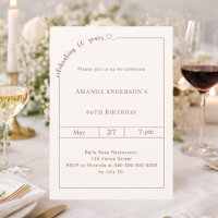 60th birthday ivory simple modern