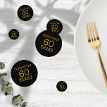 60th Birthday Legendary Black Gold Retro<br><div class="desc">For those celebrating their 60th birthday we have the ideal birthday party confetti with a vintage feel. The black background with a white and gold vintage typography design design is simple and yet elegant with a retro feel. Easily customize the text of this birthday gift using the template provided. Part...</div>