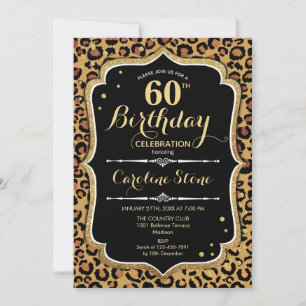 60th Birthday - Leopard Print Invitation