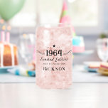 60th Birthday Limited Edition 1964 Can Glass<br><div class="desc">Elegant stylish modern bold Cheers to Custom Years personalized birthday glassware.</div>