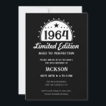 60th Birthday Limited Edition Invitation<br><div class="desc">Fun Simple Faux Whiskey / Beer label stylized adult birthday party invitations. All text can be edited for your own party needs. Minimal black and white - Classic Vintage design.</div>