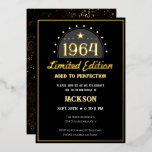 60th Birthday Limited Edition Invitation<br><div class="desc">Fun Simple Faux Whiskey / Beer label stylized adult birthday party invitations. All text can be edited for your own party needs. Minimal black and white - Classic Vintage design.</div>