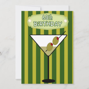 60th Birthday Martini Party Invitation