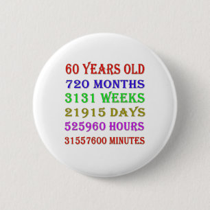 60th Birthday Milestones 2 Inch Round Button