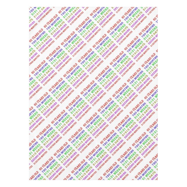 60th Birthday Milestones Tablecloth (Front)