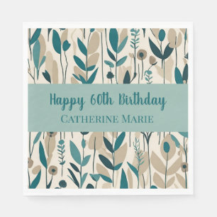 60th Birthday Modern  Napkin