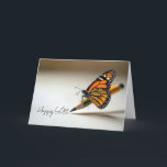 60th Birthday Monarch Butterfly On a Pencil Card<br><div class="desc">A vibrant monarch butterfly gracefully resting on a pencil,  magically suspended above a sheet of paper for a 60th birthday.
All text can be changed.</div>